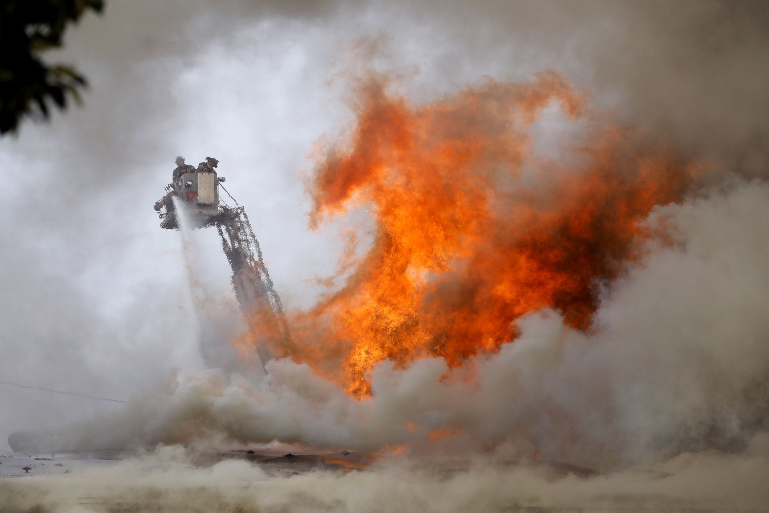  Toledo firefighters battle a blaze August 18, 2018, at Twin Oaks Bowling Alley in Toledo after the fire broke out in the late afternoon. Toledo Fire Pvt. Sterling Rahe, a department spokesman, said no injuries were reported but that the historic bow