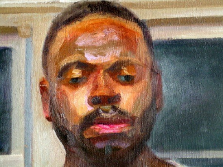 Detail of a self portrait piece