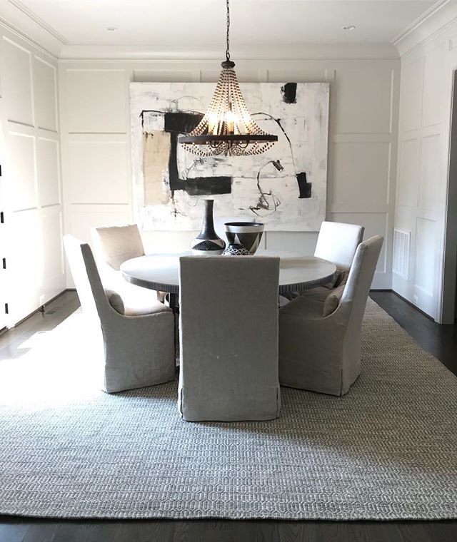 Morning sun shining on this newly completed dining room #catherinewaltersinteriors #nashvilleruggallery #tritterfeeferhomecollection