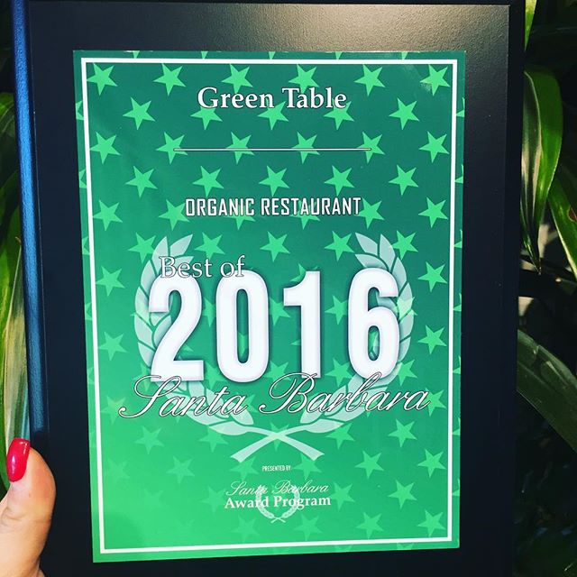 Check it out! Awarded best organic restaurant in town..... Super honored with much more coming soon! 2017 is going to be an even better year.. Stay healthy my friends💚 #organiclove #healthiswealth #santabarbara #supportlocal