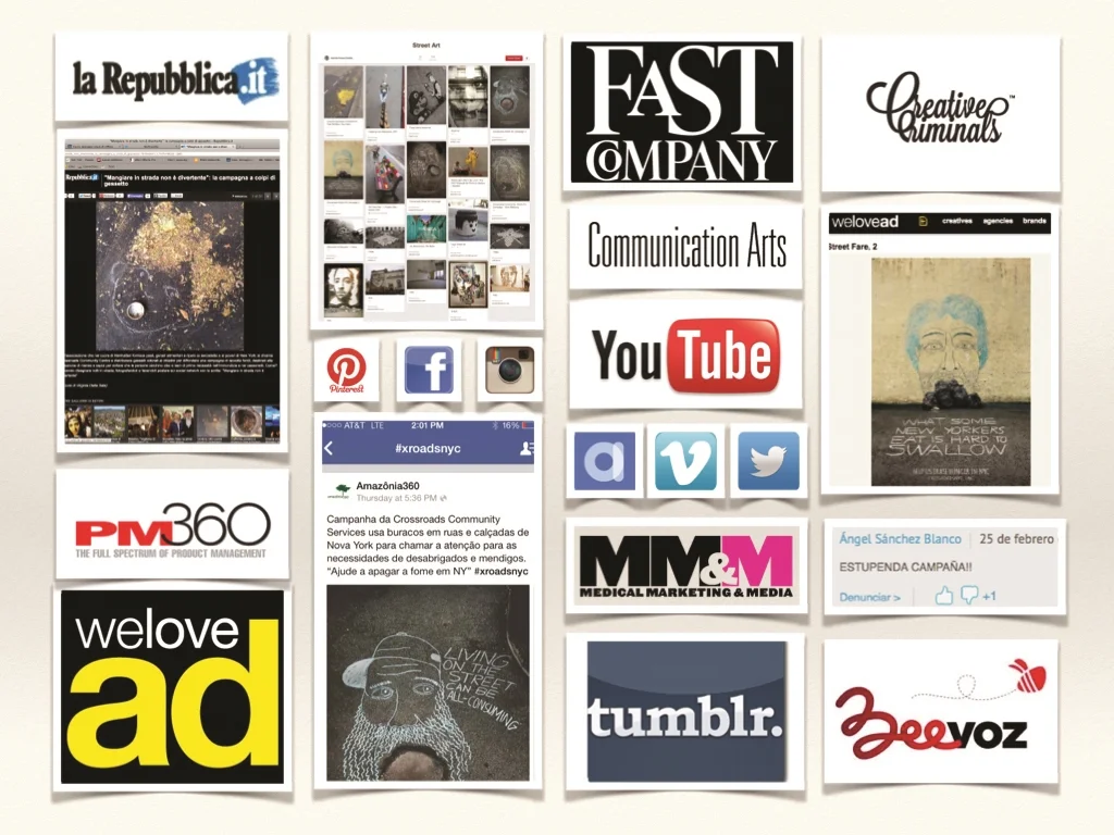 The street drawings and messages went viral and appeared in social media pages and blogs from Manhattan to Milan.