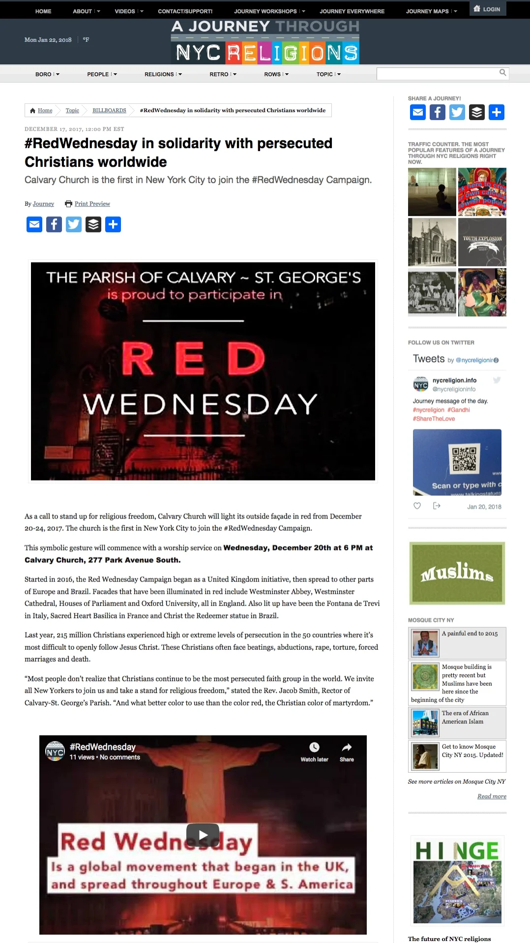 Articles appeared online highlighting the appeal to end religious persecution.