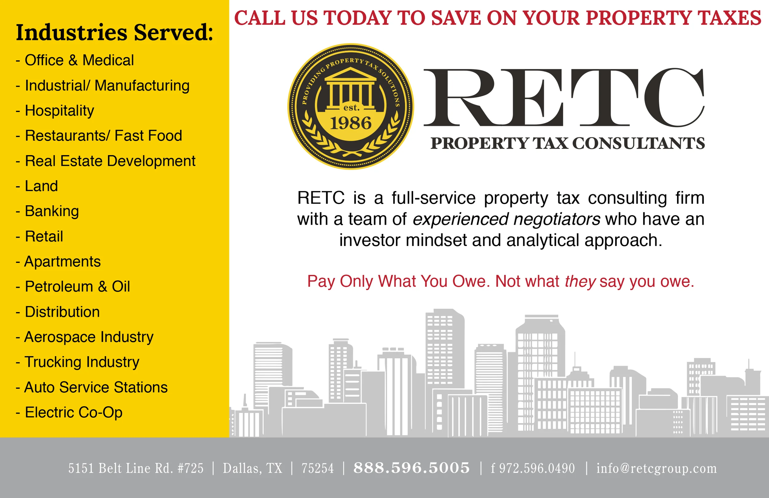 Property Tax Consulting Flyer