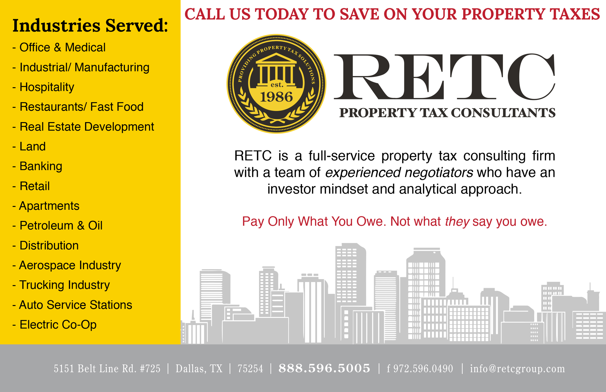 Property Tax Consulting Flyer