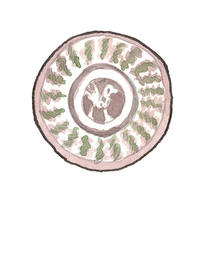 German Dish, ca. 1600 Slip decorated earthenware, 2015.4