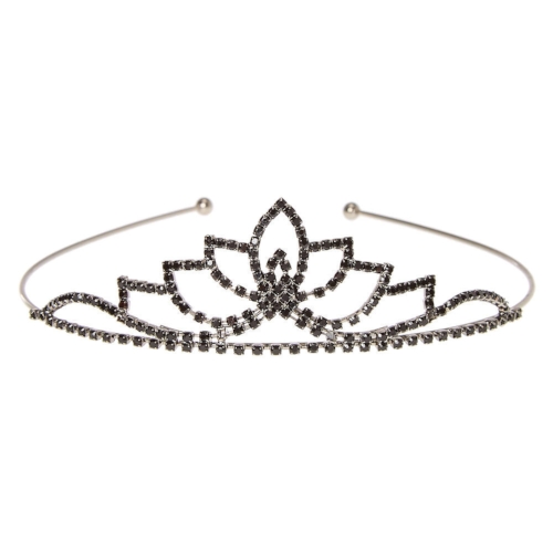 Claire's, Jet Black Rhinestone Wave Tiara