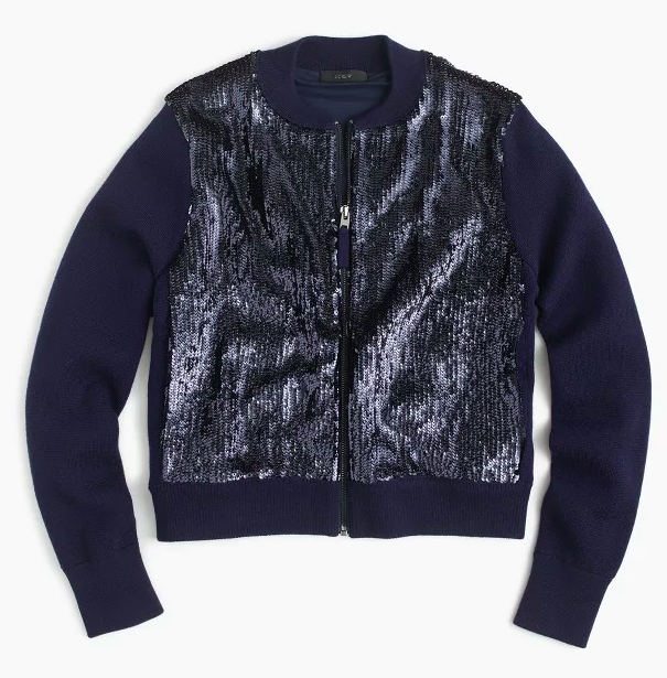 J. Crew Sequin Bomber