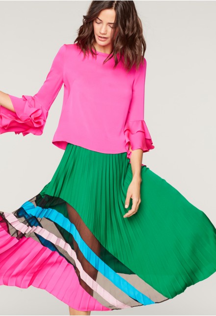 Milly Pleated Skirt, $595