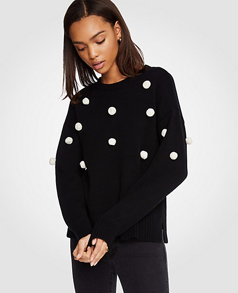 Ann Taylor Pom Pom Sweater, $90