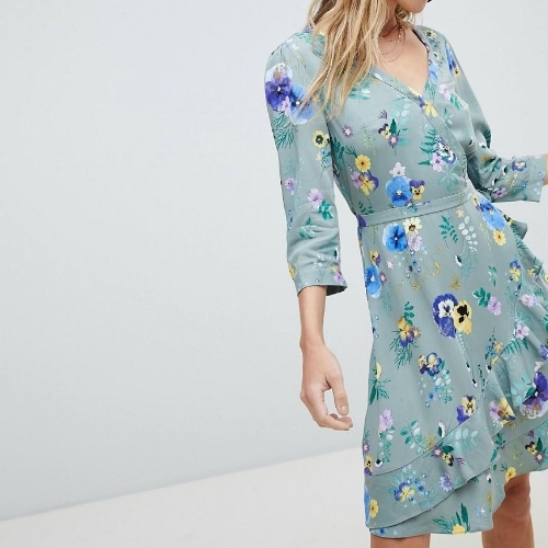 ASOS Oasis Floral Wrap Tea Dress, $76