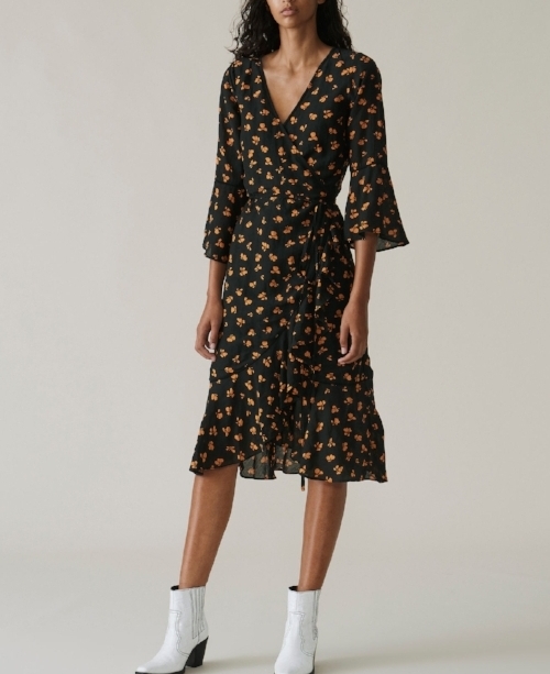 Ganni Beacon Wrap Dress, $293