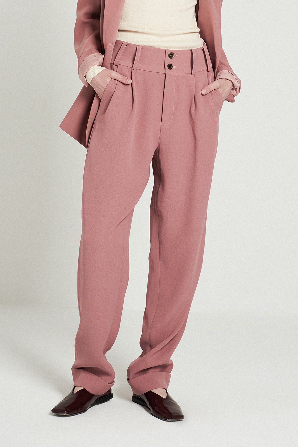 Suit Tapered Trouseres-Pink, $89.79
