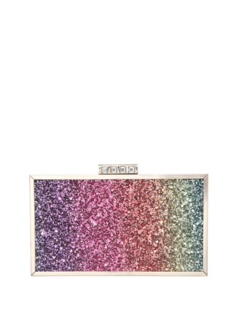 Nina Calypso Rainbow Glitter Minaudiere Clutch
