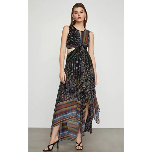 Mixed Prints Knot-Front Dress mixed print dress.jpg