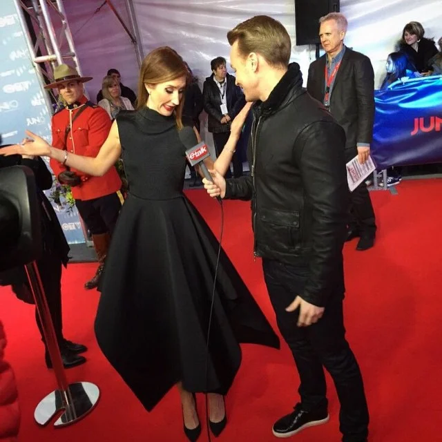 Jessi Cruickshank wearing Sid Neigum at the 2015 Juno Awards. Photo @JessiCruickshank