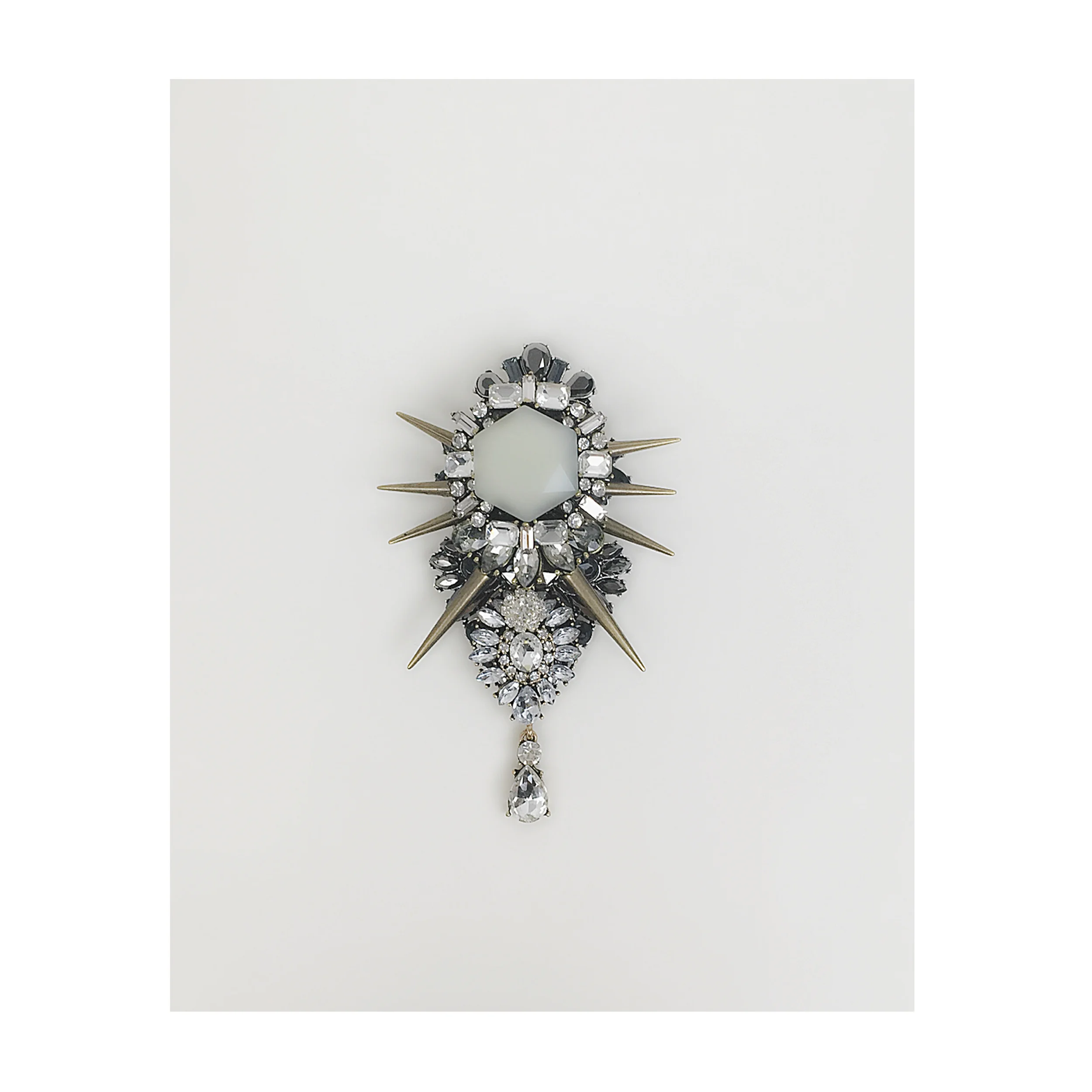  Crystal Spike Brooch