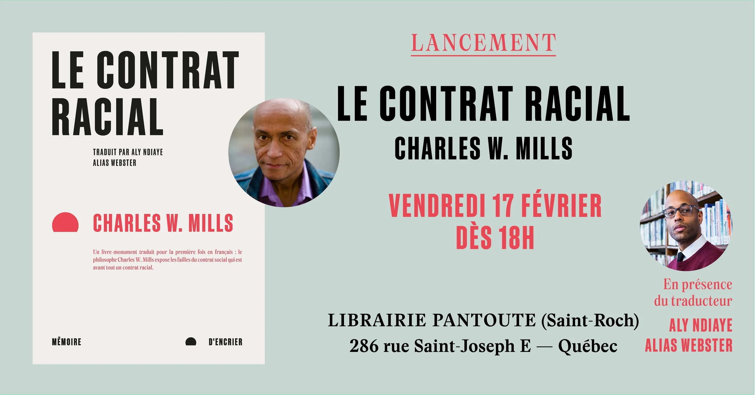 17 février | Lancement Le Contrat racial (Québec)