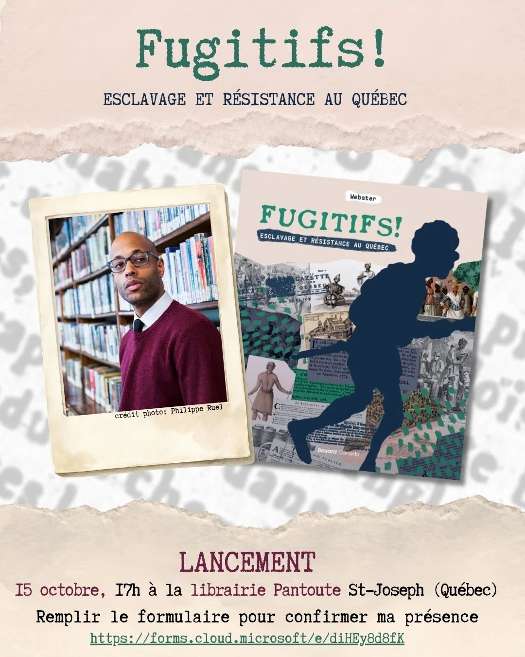 14 et 15 octobre | Lancements du livre Fugitifs!