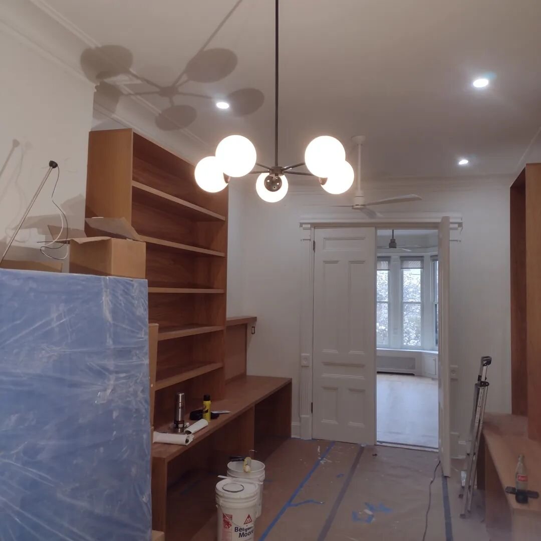 White oak desk / bookshelf combo, almost ready for its closeup