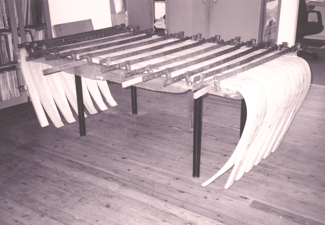 Kauri dining table under construction