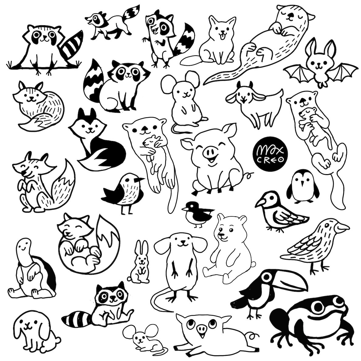 MaxCreoTattooFlash_B1_JANK_CUTE_ANMALS_X.png