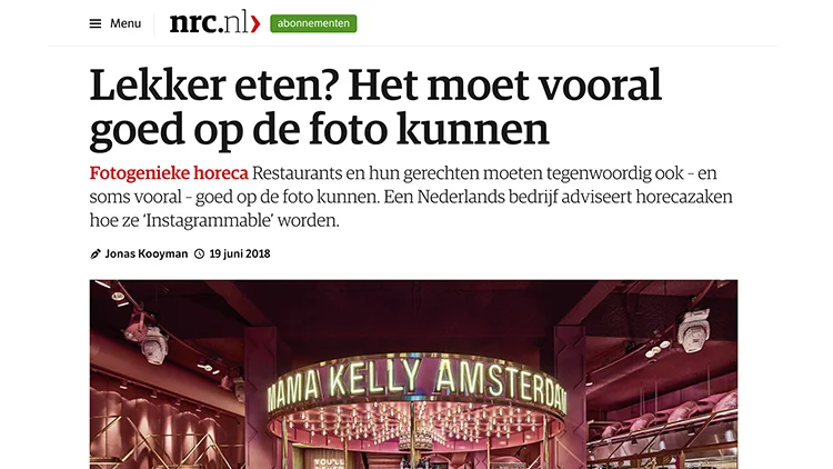NRC | Lekker eten? Het moet vooral goed op de foto kunnen