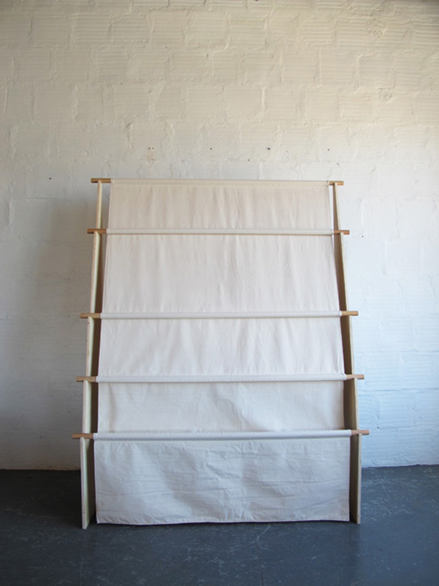  Display for artist's prints and skeins of naturally dyed wool 