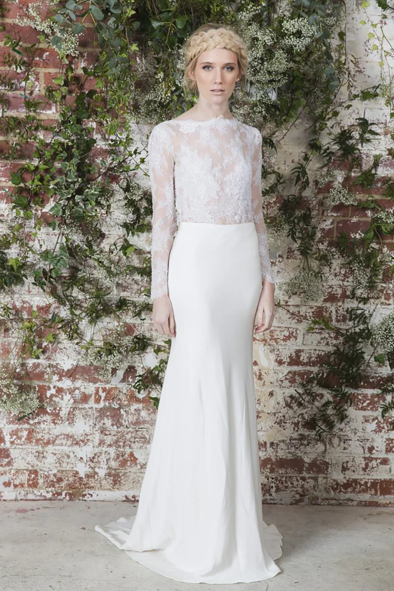 03.  KARA JADE DESIGNS  . It's the clean lines, relaxed flow and the intricate lace that adds an element of mystical sophistication and makes this Daniella gown one of our top picks.&nbsp;