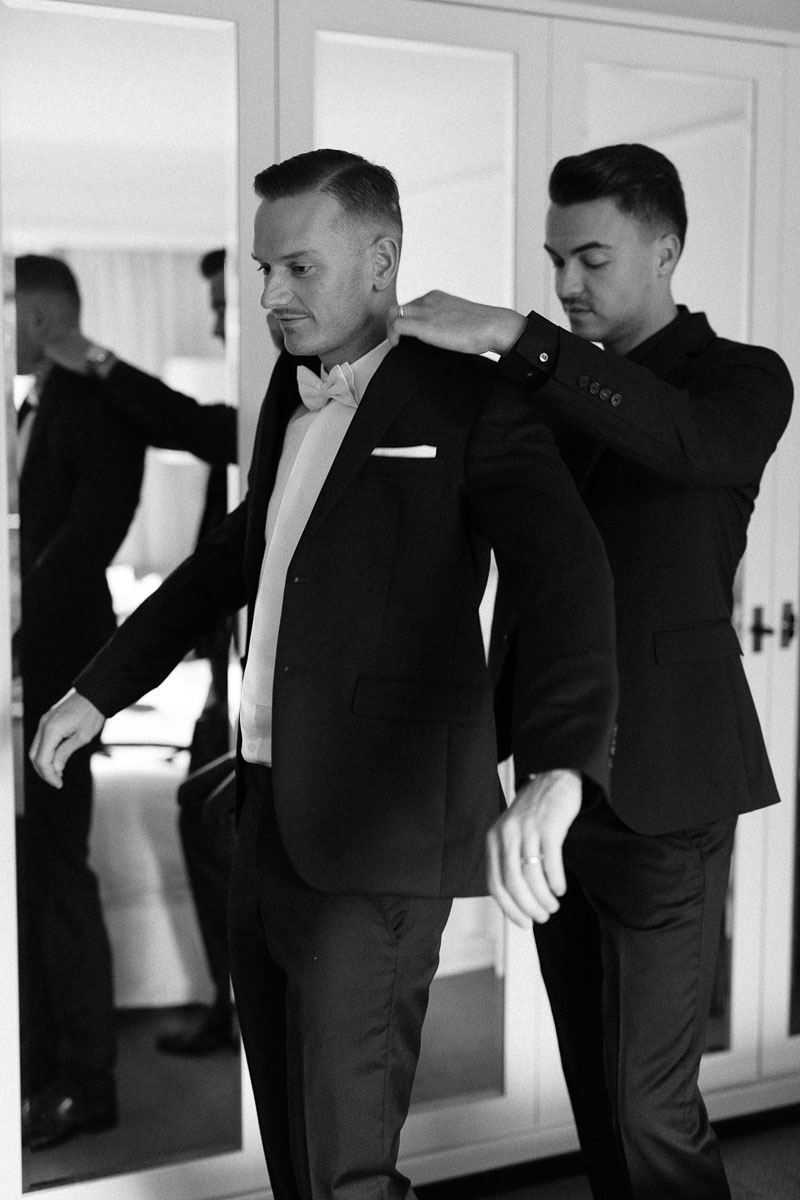  Alexander Ross and Nicholas Ross from Same-sex wedding directory Mr Theodore legally get married at Entrecote in South Yarra. Photos by Olivia and Thyme. 