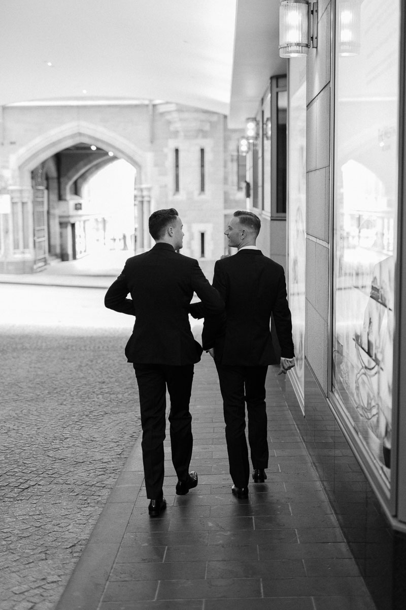  Alexander Ross and Nicholas Ross from Same-sex wedding directory Mr Theodore legally get married at Entrecote in South Yarra. Photos by Olivia and Thyme. 