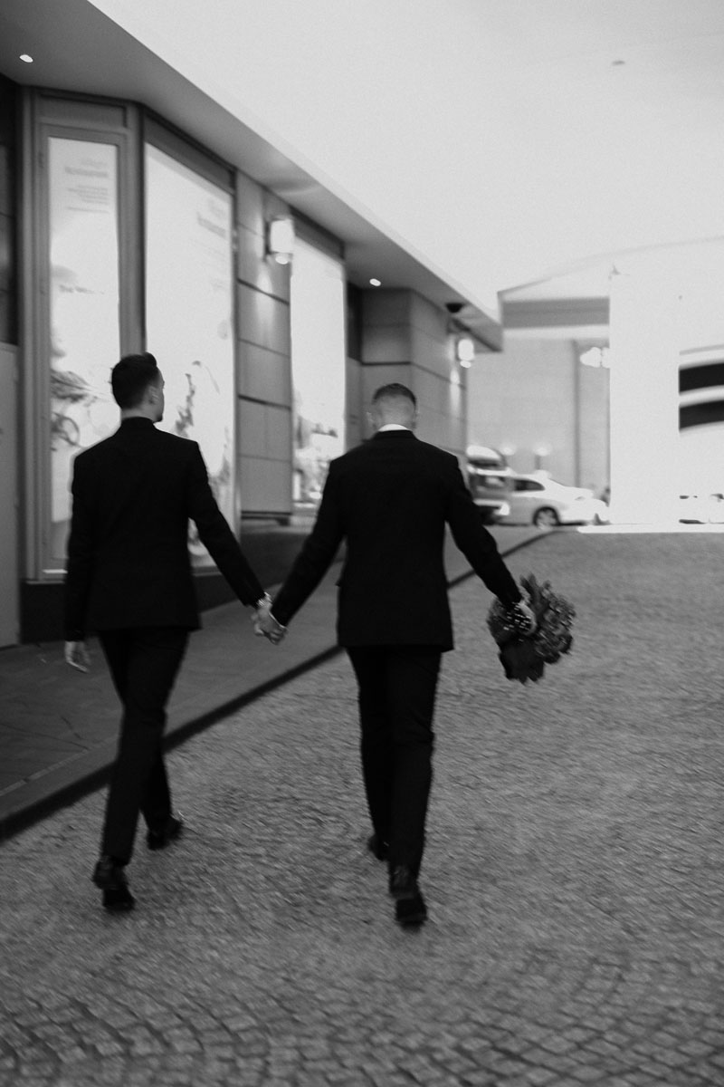 Alexander Ross and Nicholas Ross from Same-sex wedding directory Mr Theodore legally get married at Entrecote in South Yarra. Photos by Olivia and Thyme. 