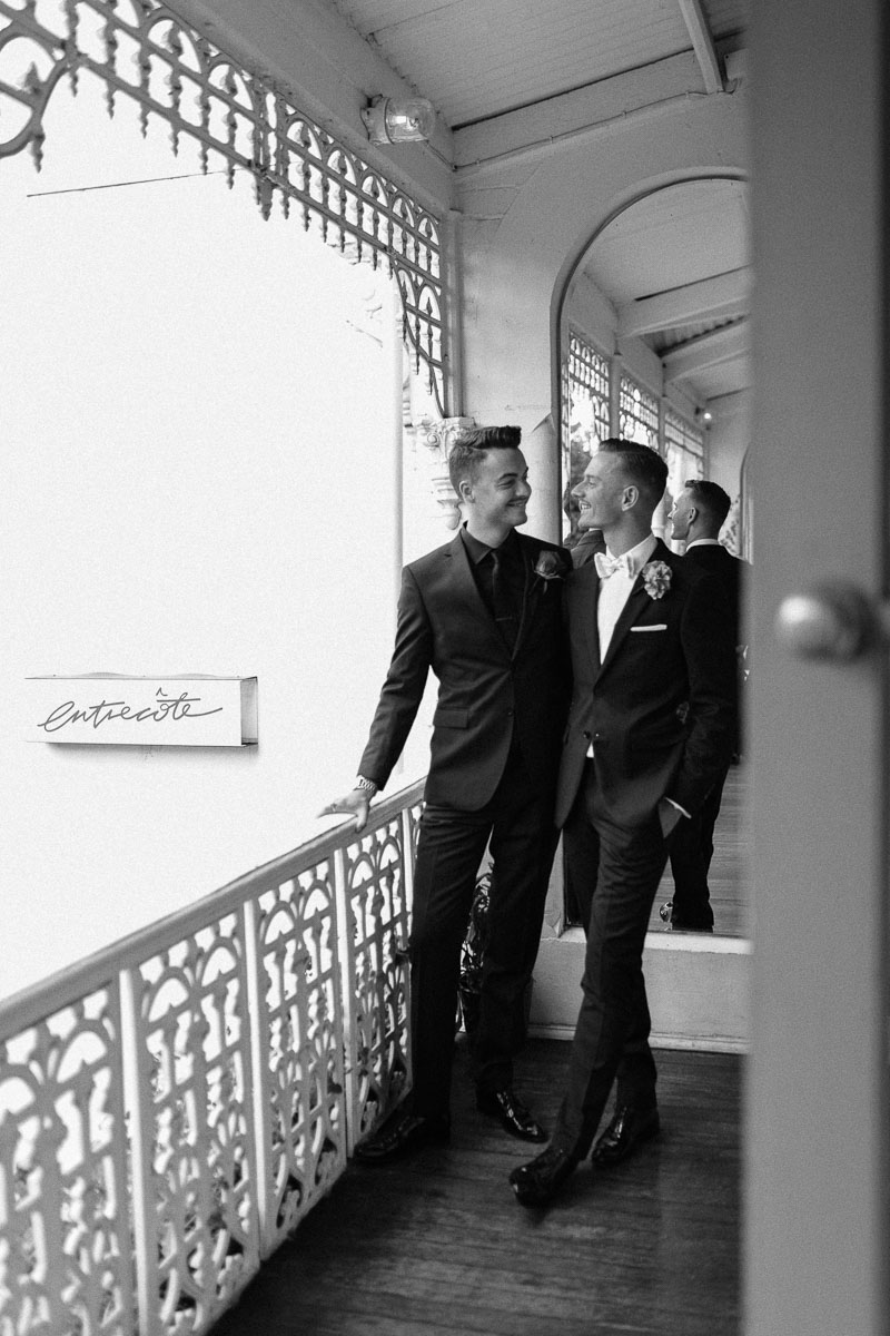  Alexander Ross and Nicholas Ross from Same-sex wedding directory Mr Theodore legally get married at Entrecote in South Yarra. Photos by Olivia and Thyme. 