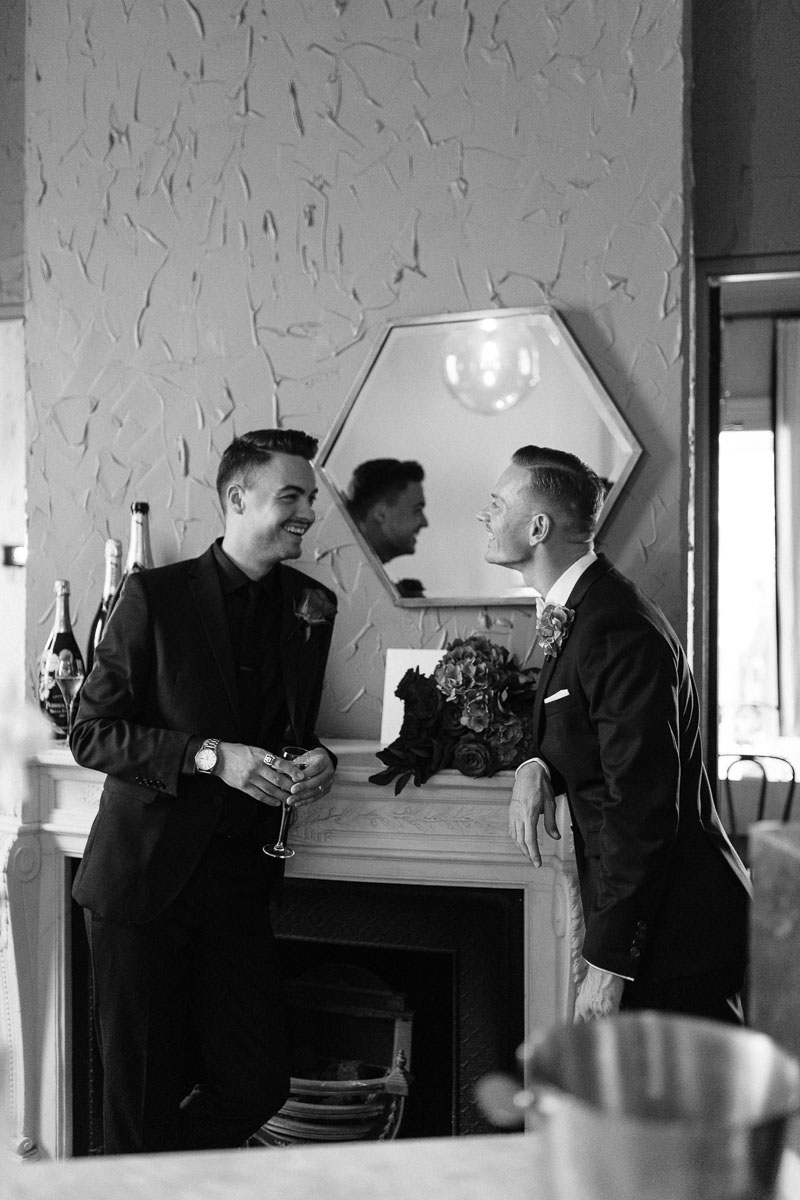  Alexander Ross and Nicholas Ross from Same-sex wedding directory Mr Theodore legally get married at Entrecote in South Yarra. Photos by Olivia and Thyme. 