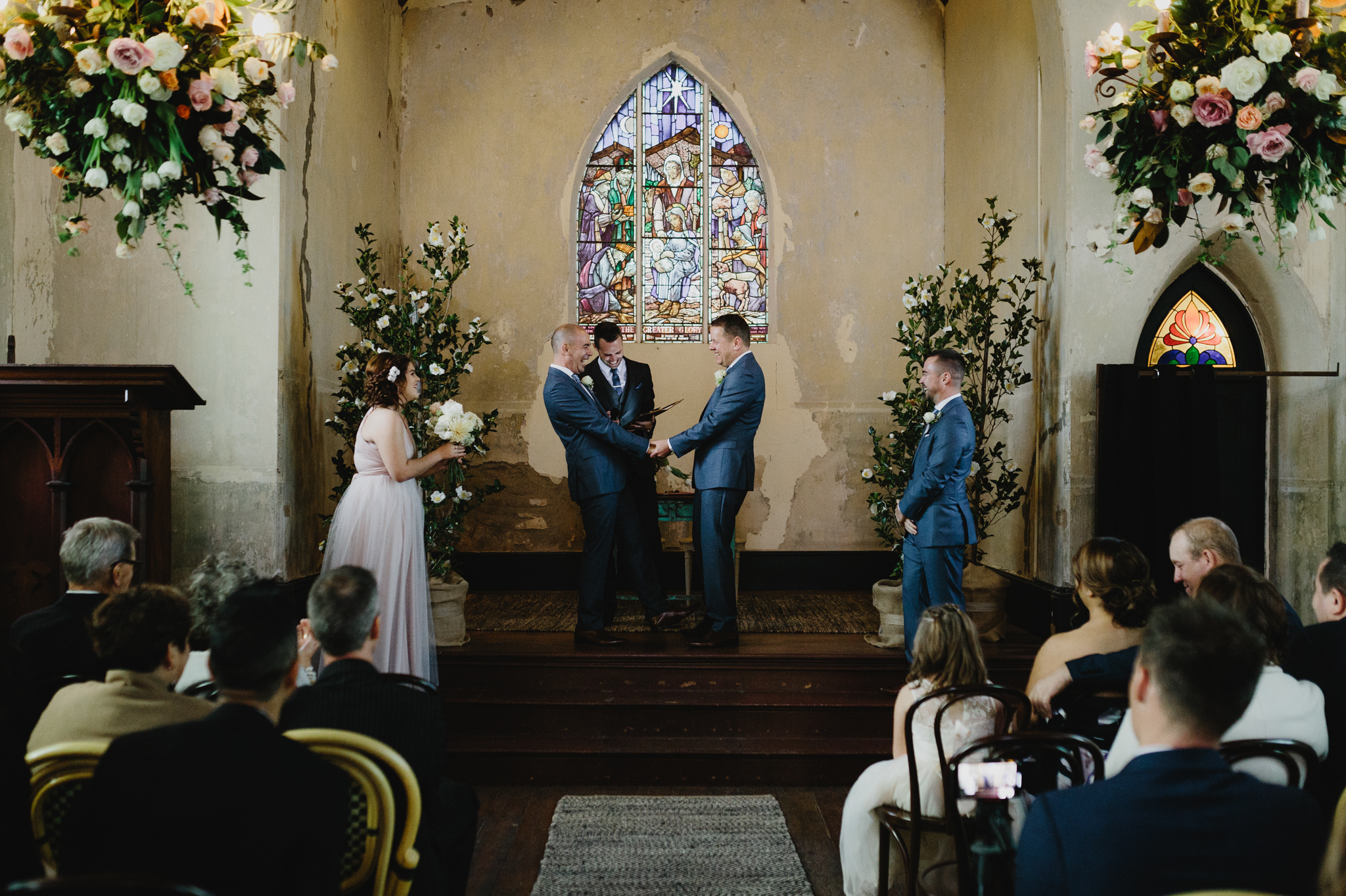  Same-Sex wedding featured on Mr Theodore a wedding directory Australia. Featuring Prunella, Churchill Events and Long Way Home Photography. 