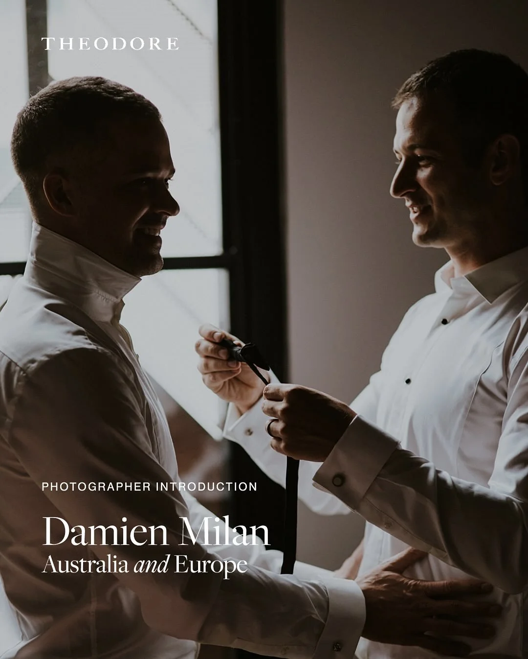 Welcome to the THEODORE fam @damienmilan_photographer 

&ldquo;My work is best described as raw, soulful, and timeless. I believe the most authentic way to capture a story is to allow the day to unfold naturally.
 Light is the core of my work and I a