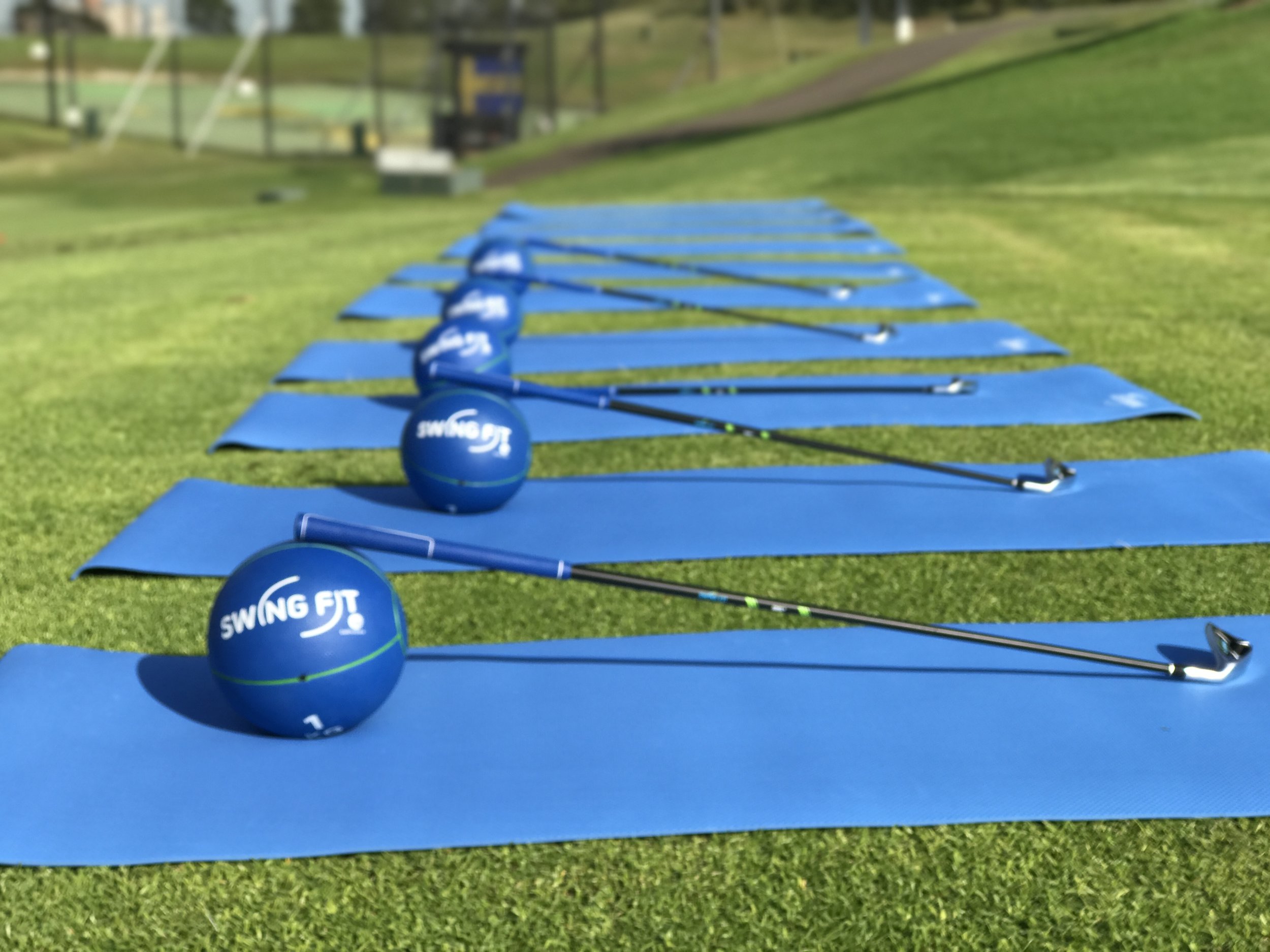 Fitness mats, medicine balls and stretching devices are all provided