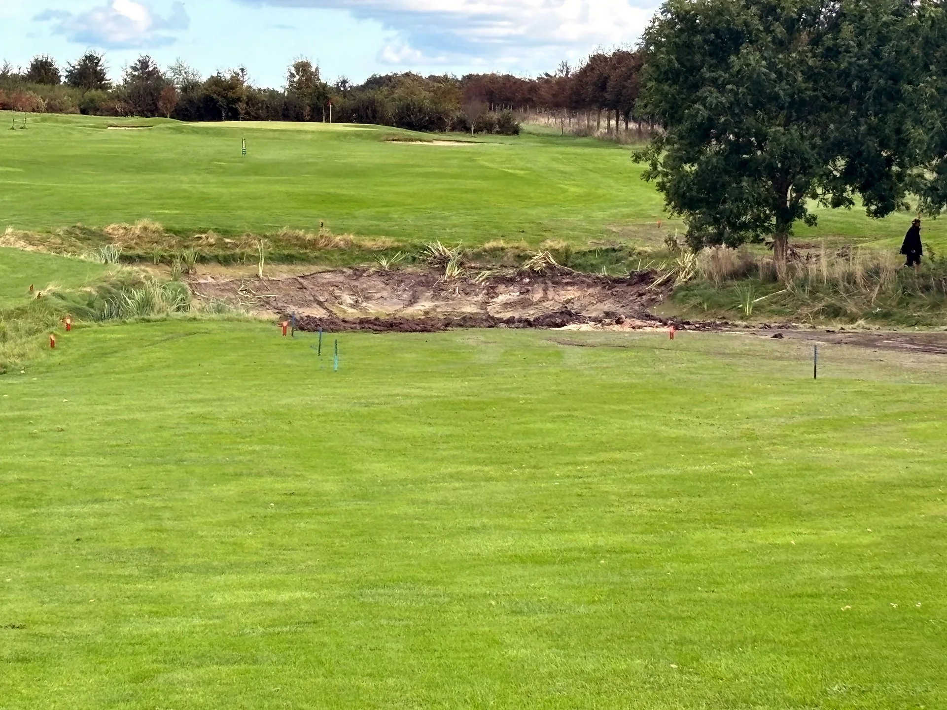 Arbejdet med søen på hul 2 er færdigt