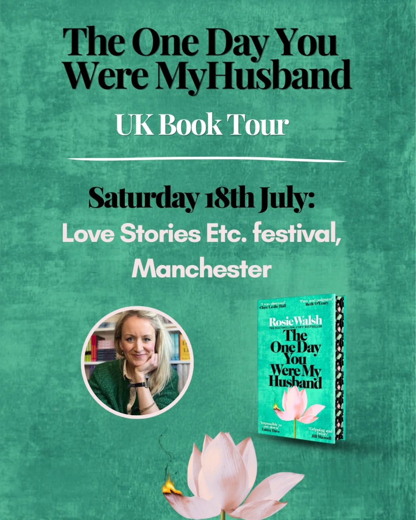 Additional tour dates added! I'm SO excited to announce two extra dates to my UK tour for The One Day You Were My Husband 🖤

You can see me at @lovestoriesetc festival in Manchester in July and @tealeavesandreads festival in Hampshire in September ✨