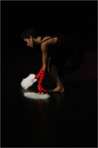 Dancer Nicola Sabatino performs Feather & Tar by choreographer Tammi Gissell at BlakDance 2012. Photo: Anja Ali-Haapala