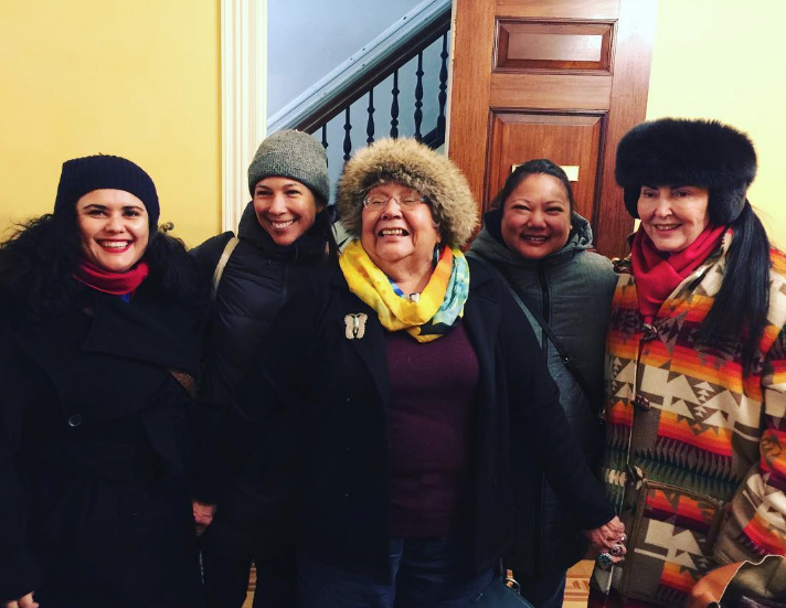 First Nations Warrior Women at the First First Nations Dialogues NY. With Paola Balla, Emily Johnson, Muriel Miguel from Spiderwoman Theatre, Angela Flynn and Diane Fraher from American Indian Artists Inc. AMERINDA