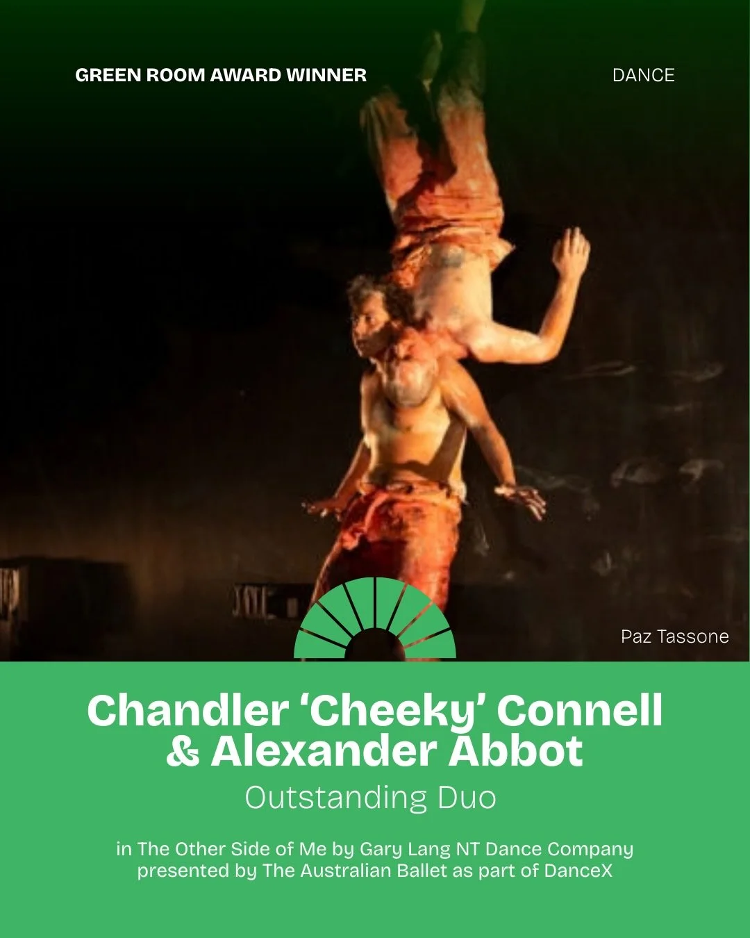 A powa night for First Nations dance at the Green Room Awards.

Works led by First Nations choreographers, performers and companies were recognised across multiple categories for their artistic excellence and cultural leadership.

Chandler 'Cheeky' C