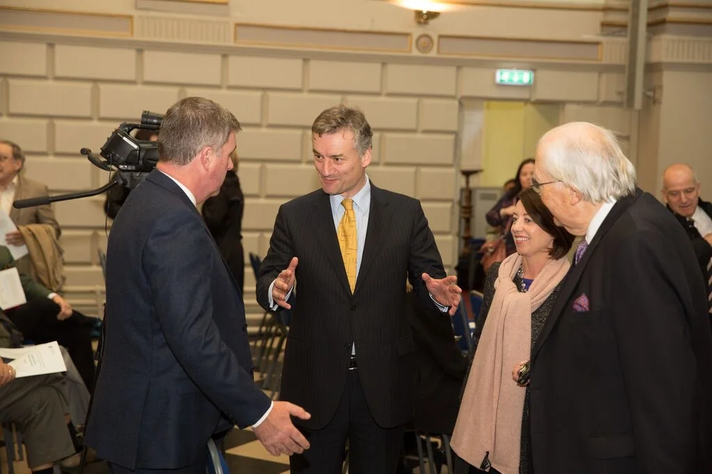 With Provost Patrick Prendergast at Inaugural speech for the new Dean of Trinity Business School