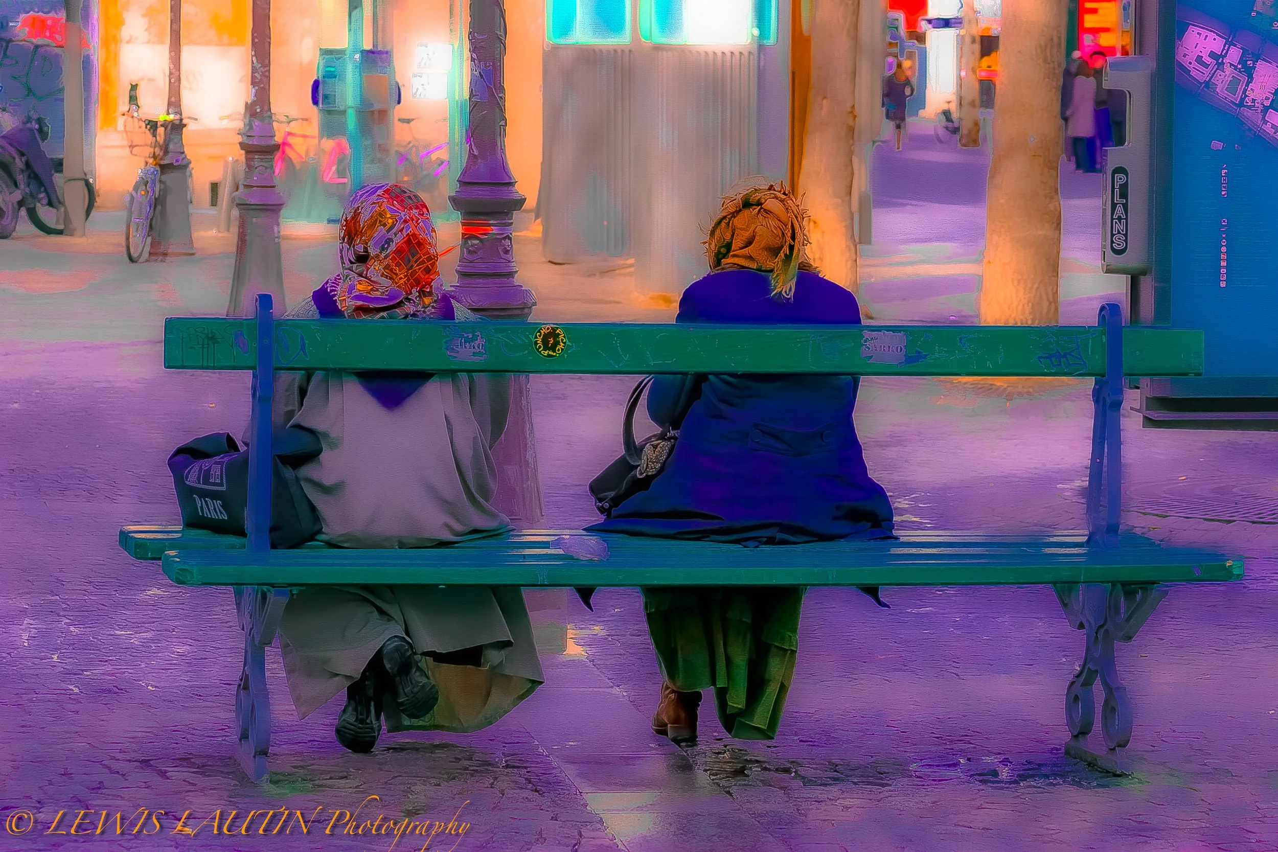 Paris Street with two women.