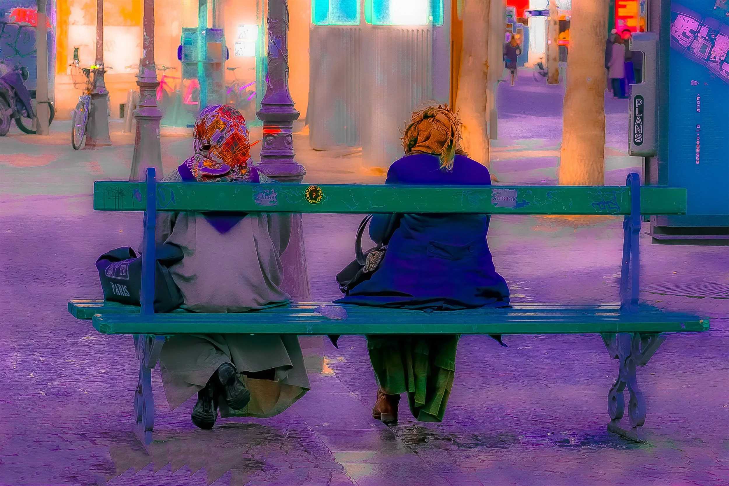 Two Women on a bench, Paris