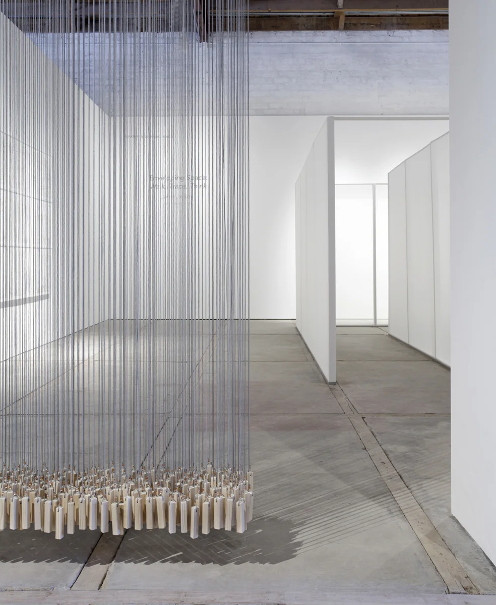 thresehold, nylon cords, pine, MDF board, rubber bands, copper crimps