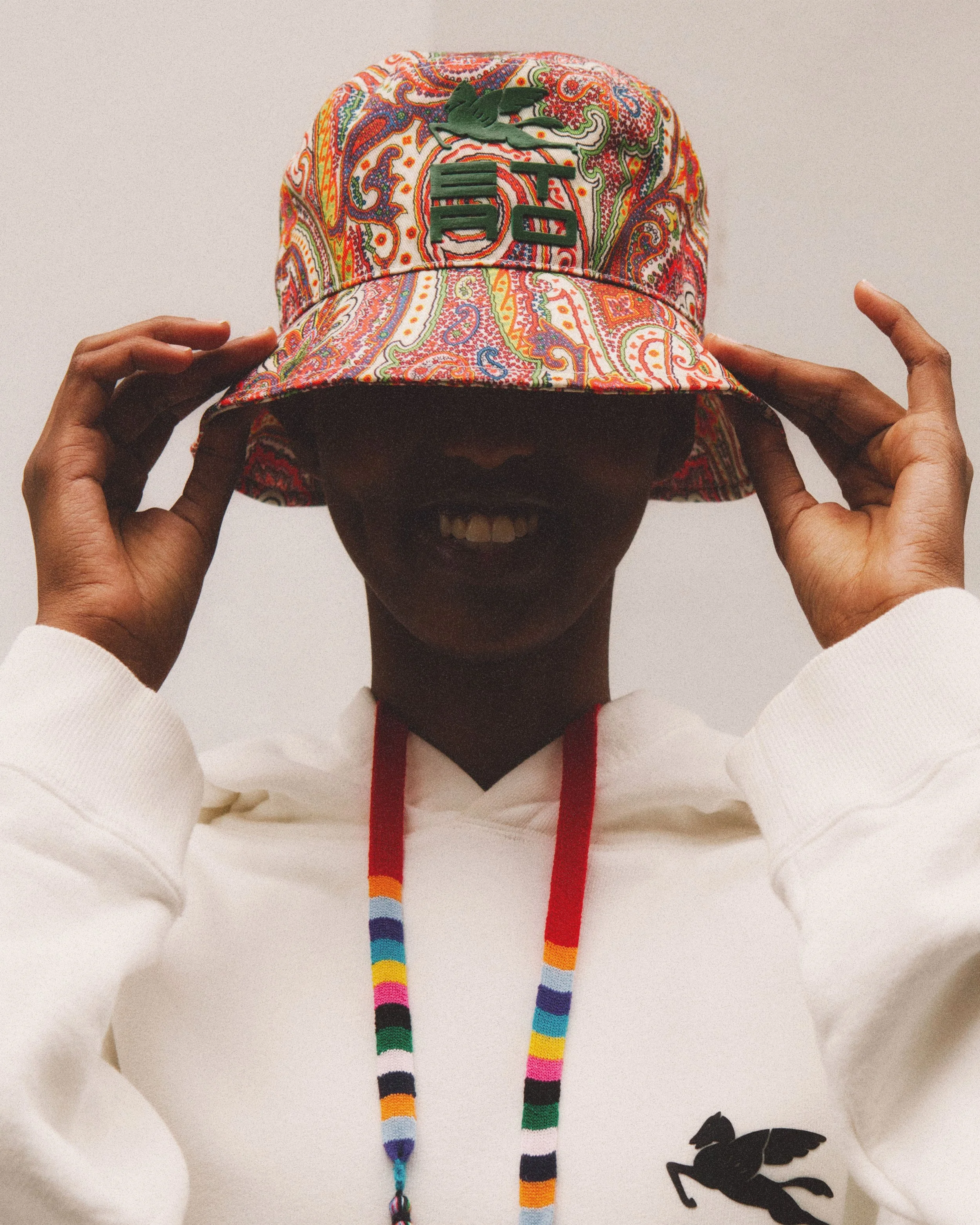 ETRO Purple Metallic Crackled Leather Hats Etro: Etro Celebrates Valentine main image 3