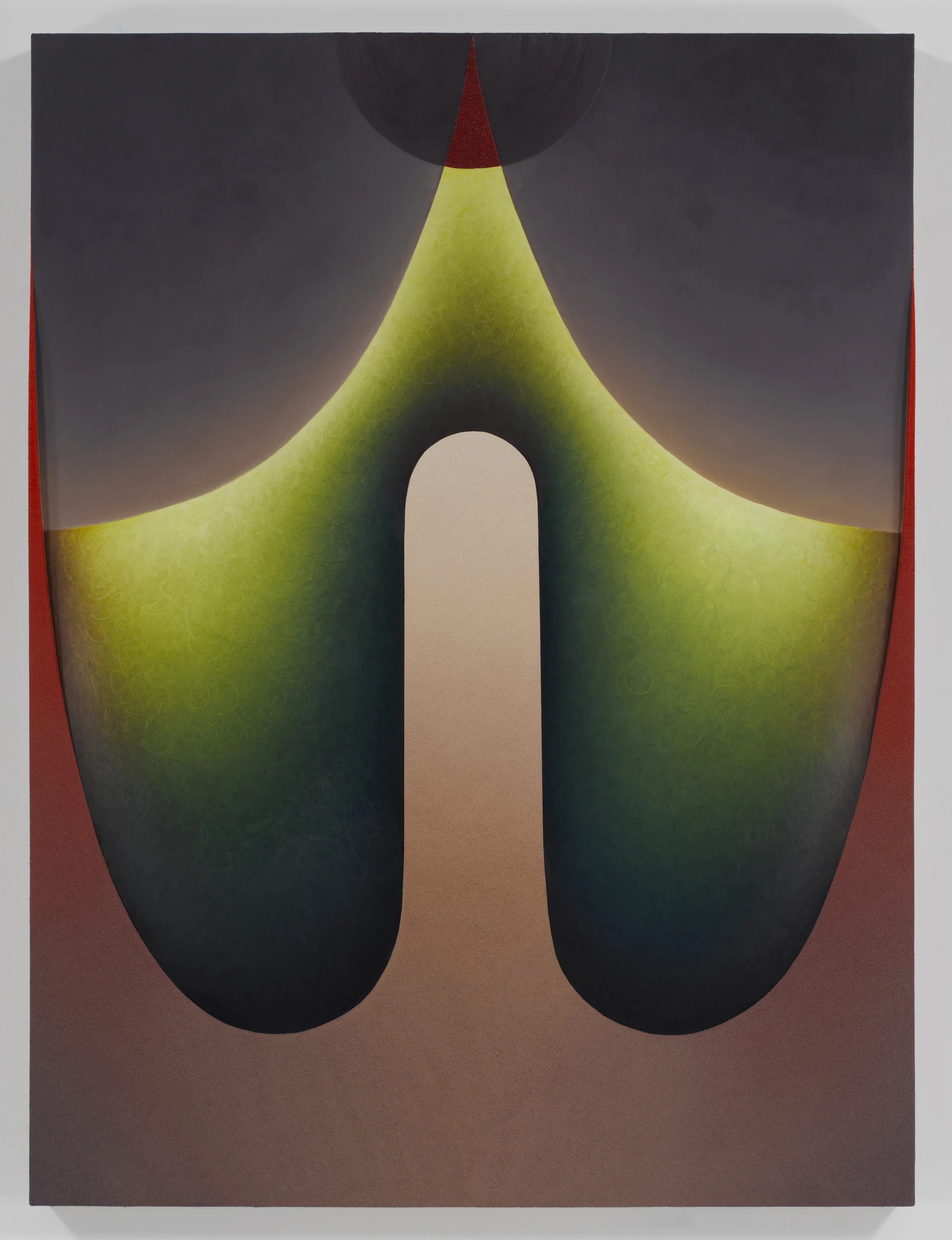 Loie Hollowell. “TBD” (2017). Oil with molding paste and high density foam on linen over panel. 36 x 48 x 3-1/2 inches. Courtesy PACE gallery, New York.