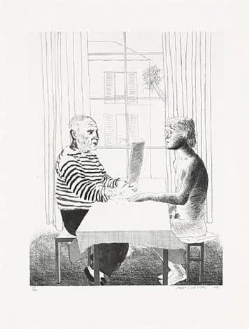 David Hockney, Artist and Model, 1974