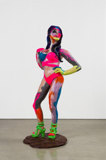 RACHEL FEINSTEIN. “FEATHERS” (2018). HAND-APPLIED COLOR RESIN OVER FOAM WITH WOODEN BASE. 77 X 37 ó X 29 ó INCHES. COURTESY OF GAGOSIAN.