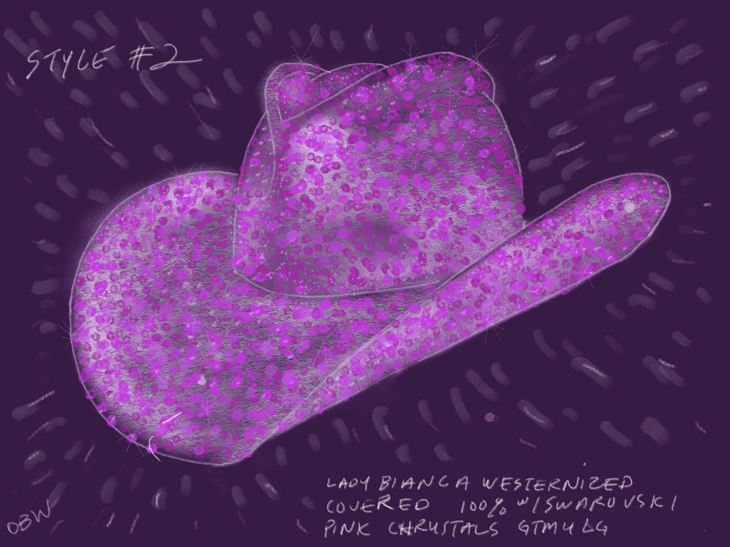 Gladys Tamez Millinery Purple Felt Harrison Wide Brimmed Western Hat As Is Small anais-gladys-tamez-millinery-  main image 4